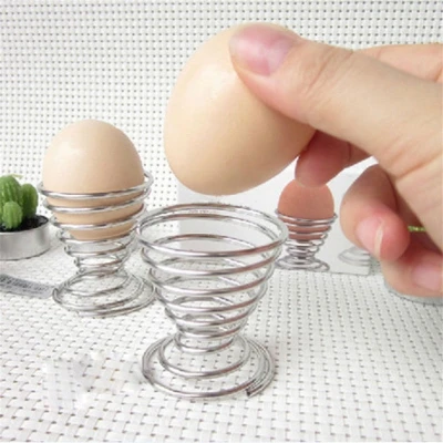 

Stainless Steel Egg Spring Support Practical Shelf Storage Tools cup for eggs free shipping drop ship