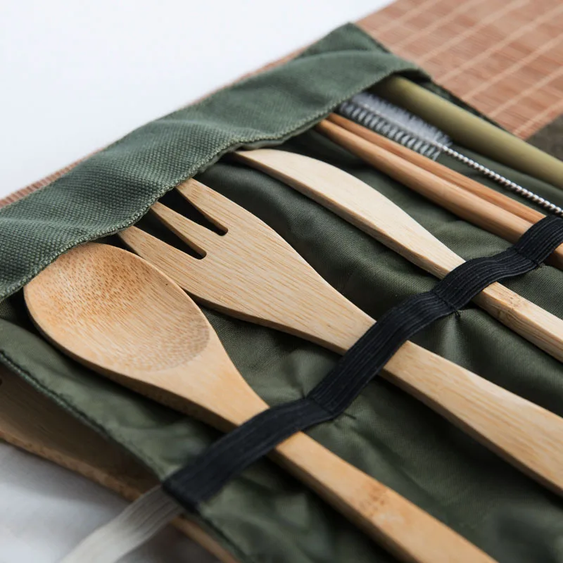 GOALONE 10 шт столовых Набор мешочек многоразовый для путешествий приборов набор