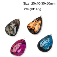 natural stone agates pendant multicolor irregular charms pendants for diy jewelry making accessories fit necklace 25x40 35x50mm