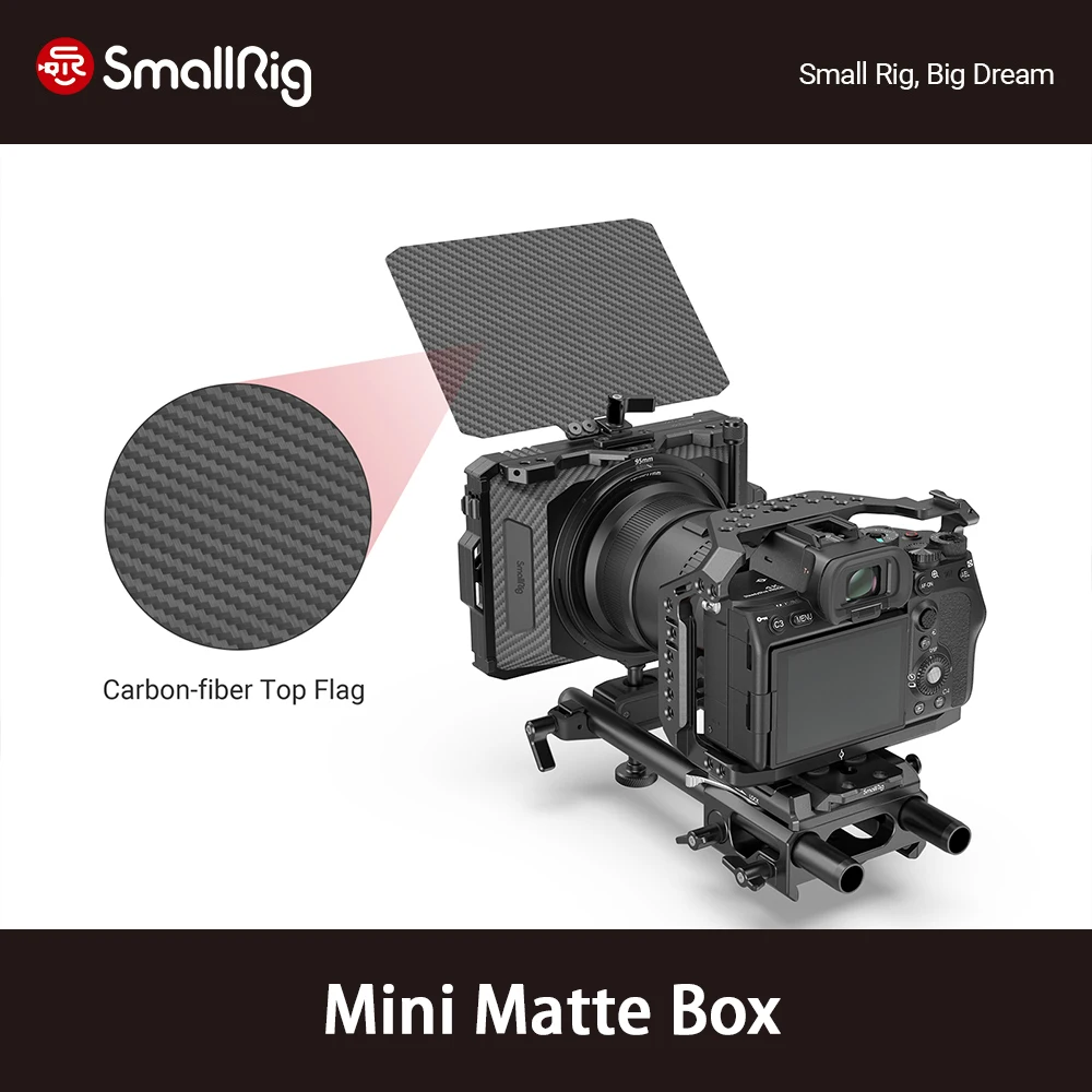 Матовый Мини-бокс SmallRig Для беззеркальных цифровых зеркальных камер, совместимый с объективами 52 мм/55 мм/58 мм/62 мм/67 мм/72 мм/77 мм/82 мм/86 мм-3196 - изображение