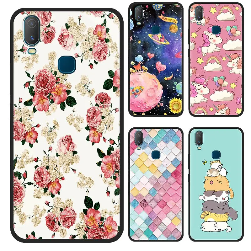 Противоударный чехол для задней панели телефона VIVO Y11 цветной модный дизайн из