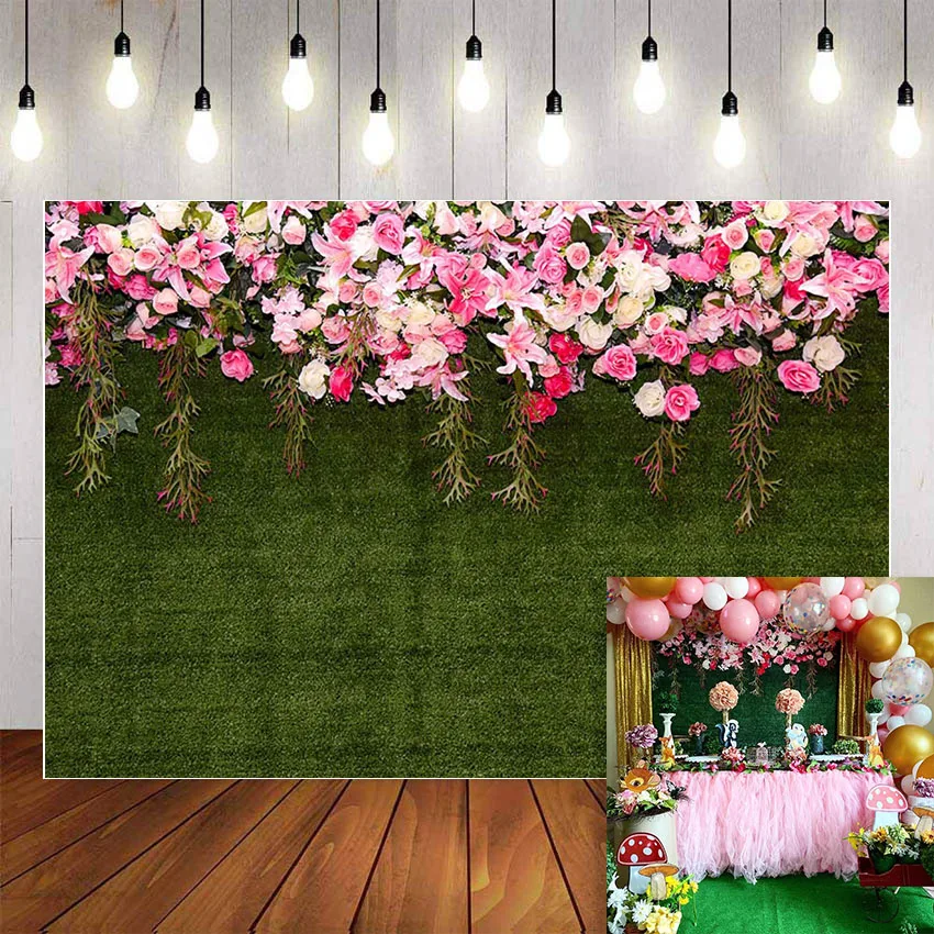 

Mehofond Photography Background Flowers Curtain Bride Wedding Party Ceremony Decor Birthday Photophone Backdrop Photo Studio