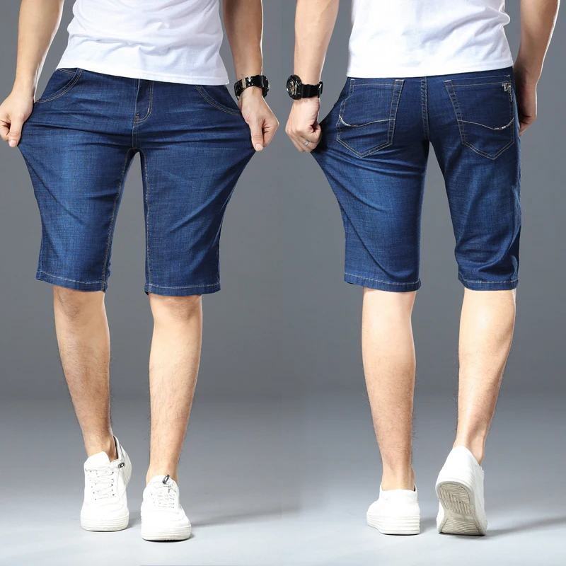 

Big Size 40 42 44 46 Men Denim Shorts 2020 Summer New Fashion Business Elastic Slim Short for Jeans Male Brand Clothes