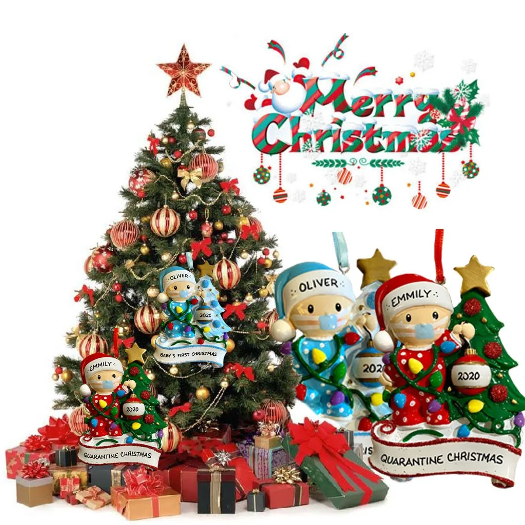 Christmas Quarantine DIY Personalized Face Mask Baby Decorating Tree Ornament Deco Xmas Gift New Year 2021 | Дом и сад