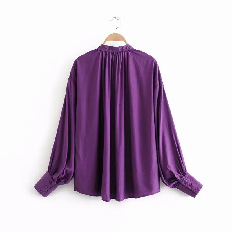 Женская блузка с длинным рукавом и круглым вырезом осень 2020 | одежда
