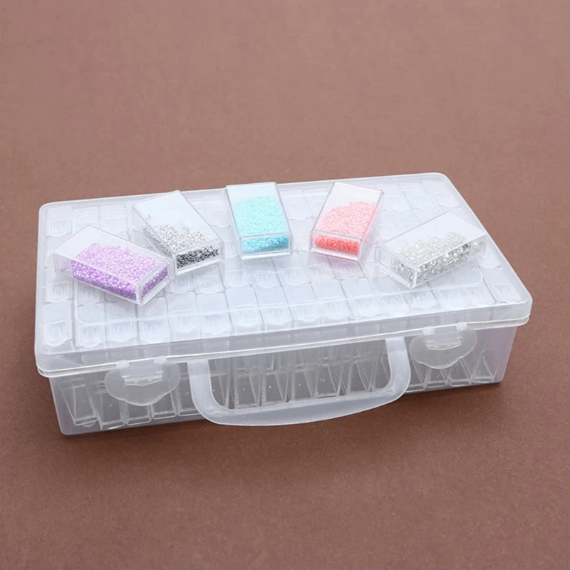 Новые 64 сетки большие отдельные алмазные вышивальные коробки разделители