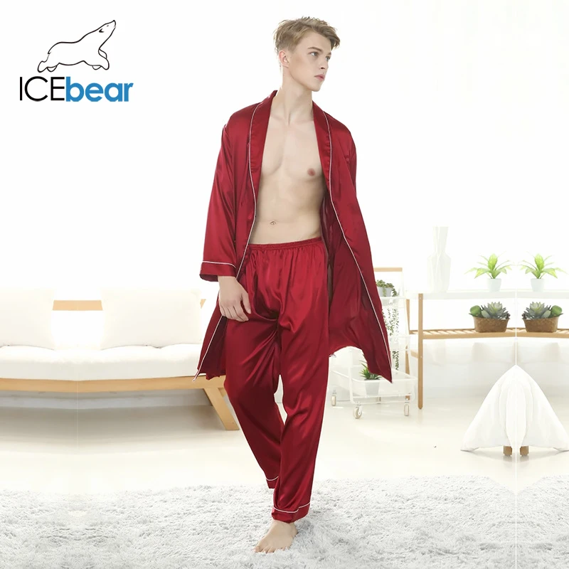 Icebear 2020 шелковые пижамы летние мужские шорты ночная рубашка домашний сервис из