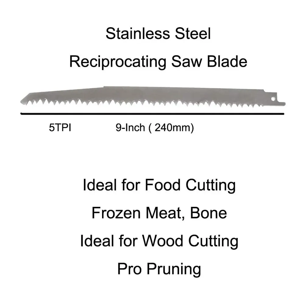 

Stainless Steel Reciprocating Saw Blades 225mm 5PCS For Bone Wood Frozen Food