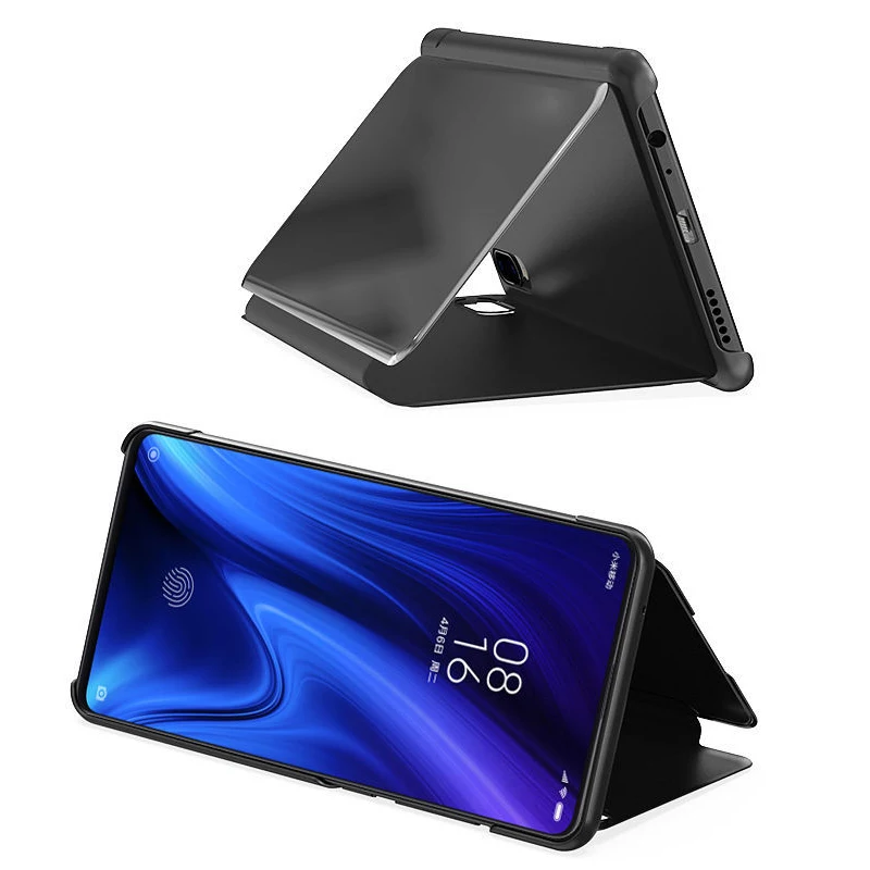 Mirror View Flip Case For Xiaomi Mi Note 10 9T CC9 Pro MI 8 9 A3 F1 SE Lite Full Cover on Redmi K30 K20 8A 8T 7 | Мобильные телефоны