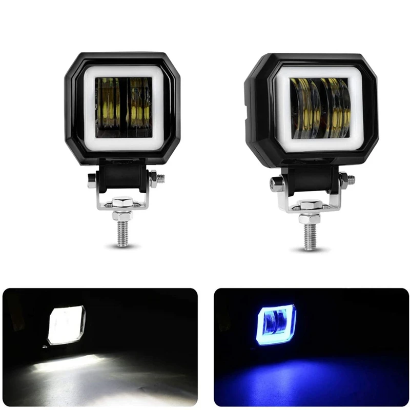

2PCS Work Light LED Fog Driving Running Lights Angel Eye Spot Lighting Off-Road Vehicle for Trucks Car Motorcycles