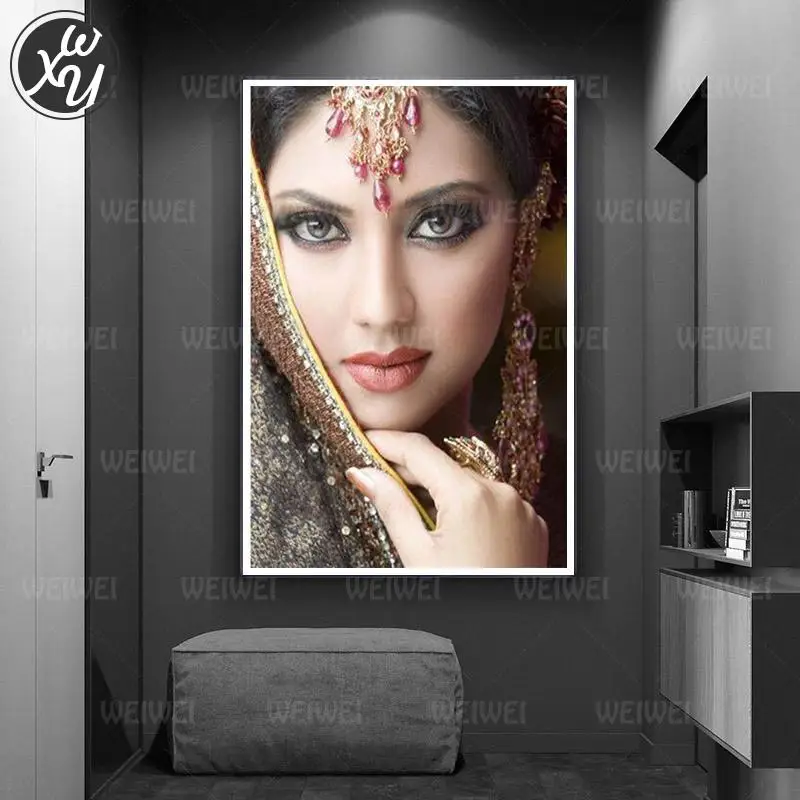 Алмазная живопись для взрослых с изображением индийских красавиц Набор вышивки