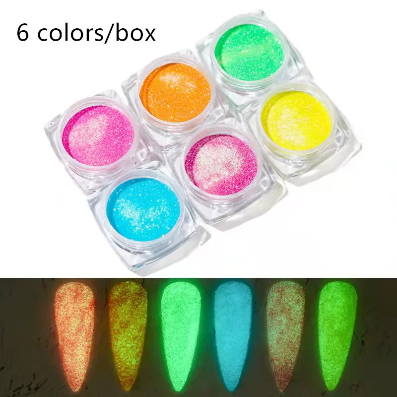 Новинка 2021 года флуоресцентная пудра для ногтей светящаяся bunddy конфетная