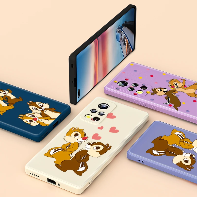 

Cute Chip And Dale Liquid Silicone Soft Cover For Honor 20i X20 X10 10X 10i 9X 9C 9S Play 3 4 5 Pro Lite 5G Phone Case