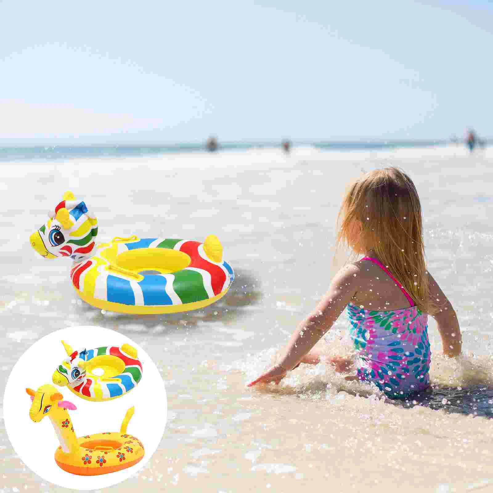 

2pcs Baby Swimming Ring Summer Float Seat Animal Design Baby Inflatable Pool