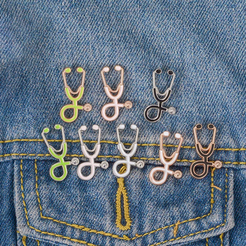 

Brooches for Women Fashion Colorful Metal Stethoscope Enamel Pins Jewelry Men Jackets Badges Accessories Pin