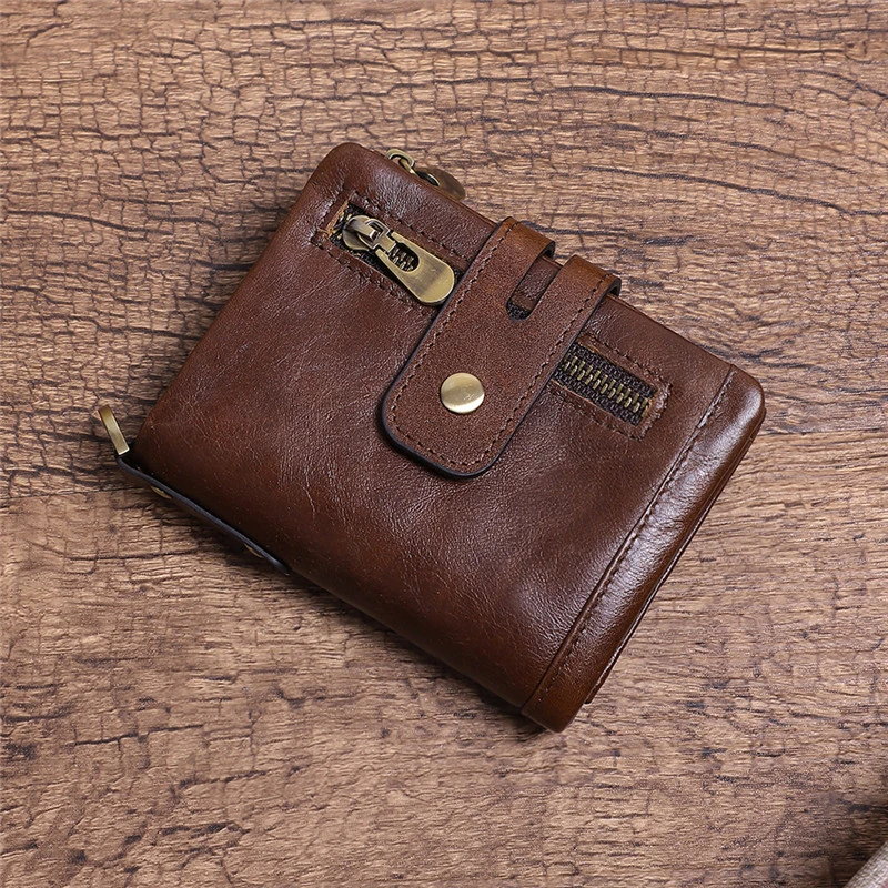 Роскошный дизайнерский мужской кошелек двойного сложения короткий бумажник на