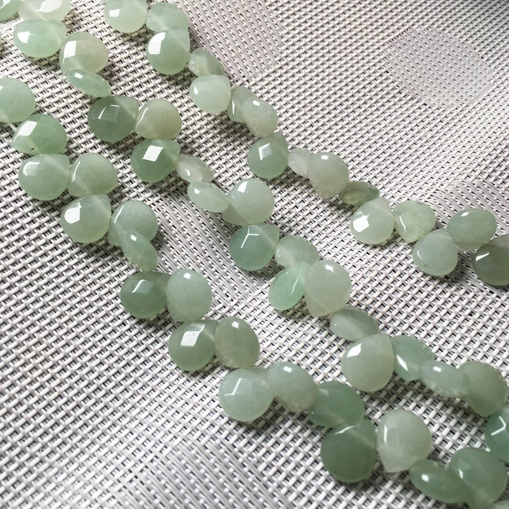 

Natural stone Faceted Water drop shape loose beads Green Aventurine Crystal string bead For jewelry making DIY bracelet necklace