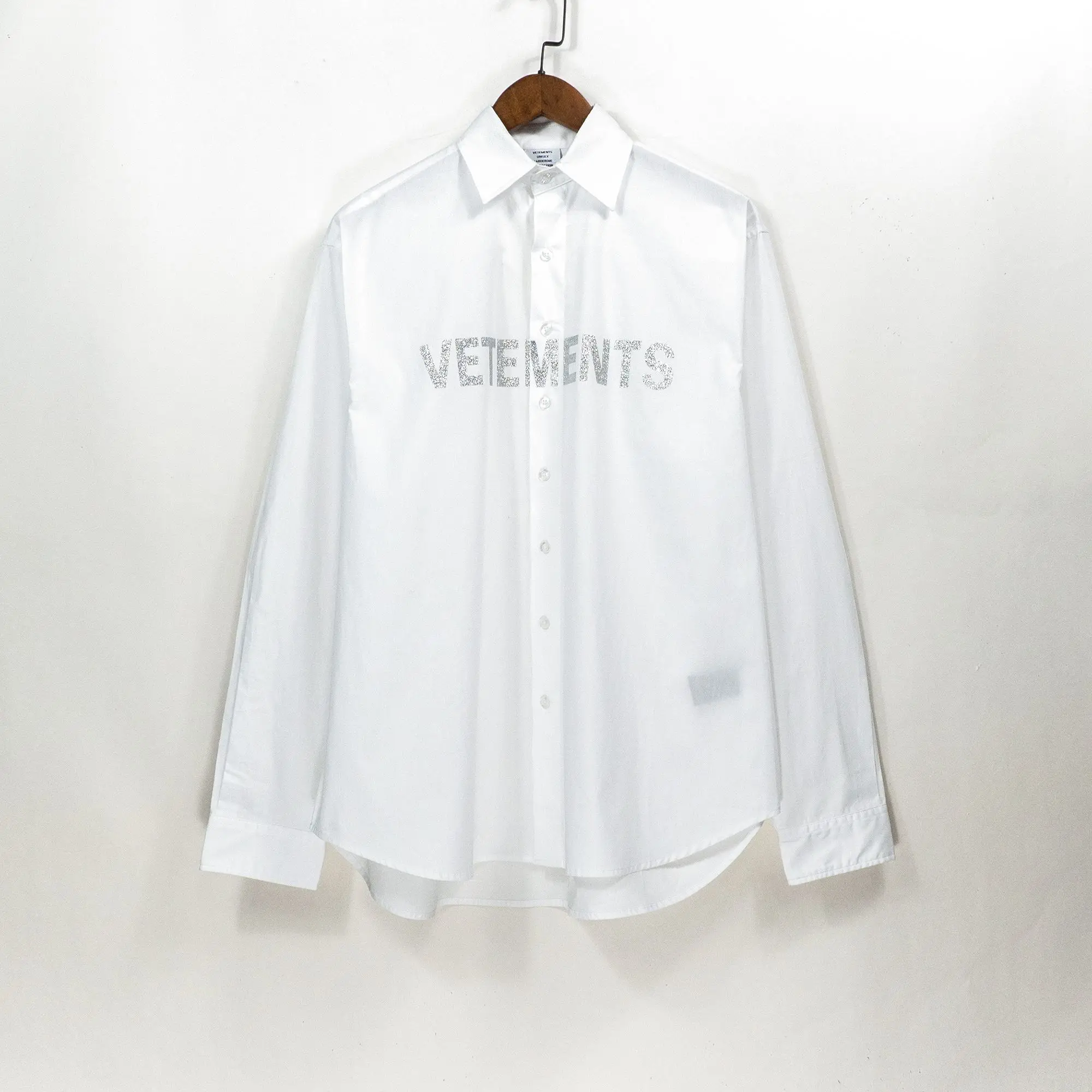 Vetements long-sleeved female couple loose street hip-hop trend shirt men's cotton letter printing