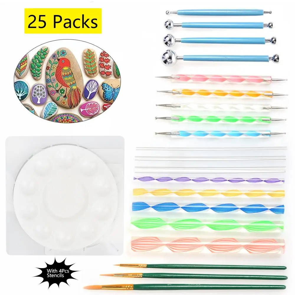 25 шт. сделай сам инструменты для точечного дела с мандалой рок-глины глины