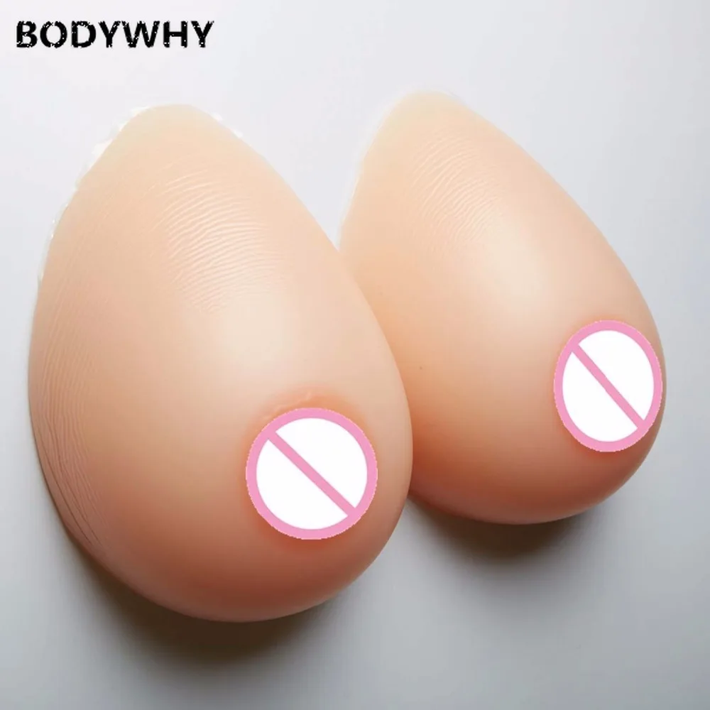 Women 1000g/pair Adhisive False Silicone Breast Form with Stick Boobs Tits for Shemale Drag Queen Aritificial Chest Vagina D Cup
