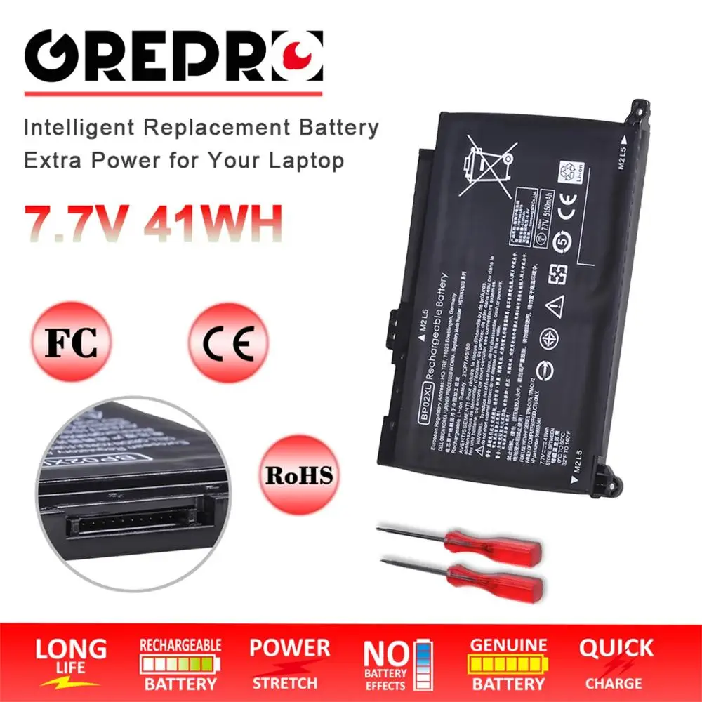 41wh BP02XL Аккумулятор для ноутбука HP Pavilion PC 15 AU 849909 850 (F9 21) 849569 421 Φ BP02041XL|Аккумуляторы