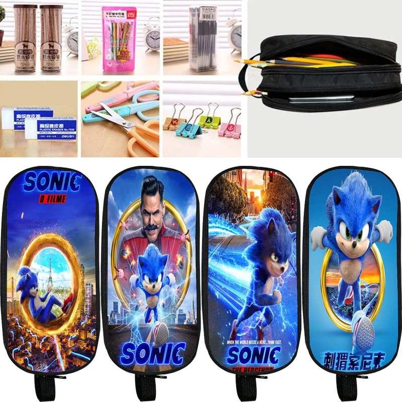 Горячая Распродажа чехол для карандашей Sonic мальчиков и девочек Чехол Для