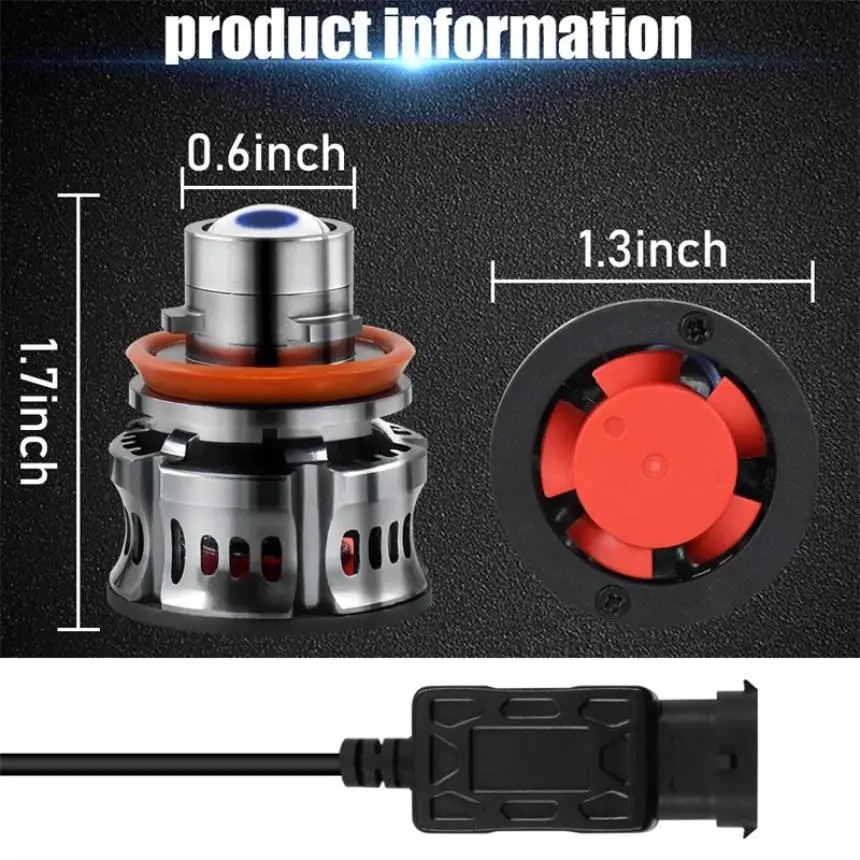 2 шт. Автомобильные светодиодные лампы для объектива 45 Вт H11 H8 H9 9005 HB3 6000k HB4 |