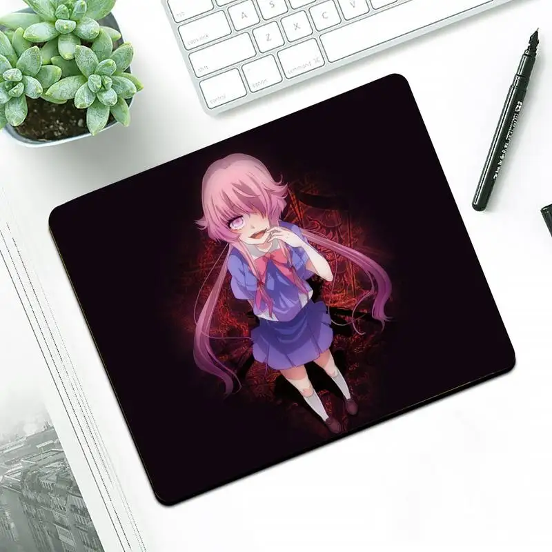 

Mirai Nikki girl Rubber PC Computer Gaming mousepad Small Pads Rubber Mouse Mat MousePad Desk Gaming Mousepad Cup Mat
