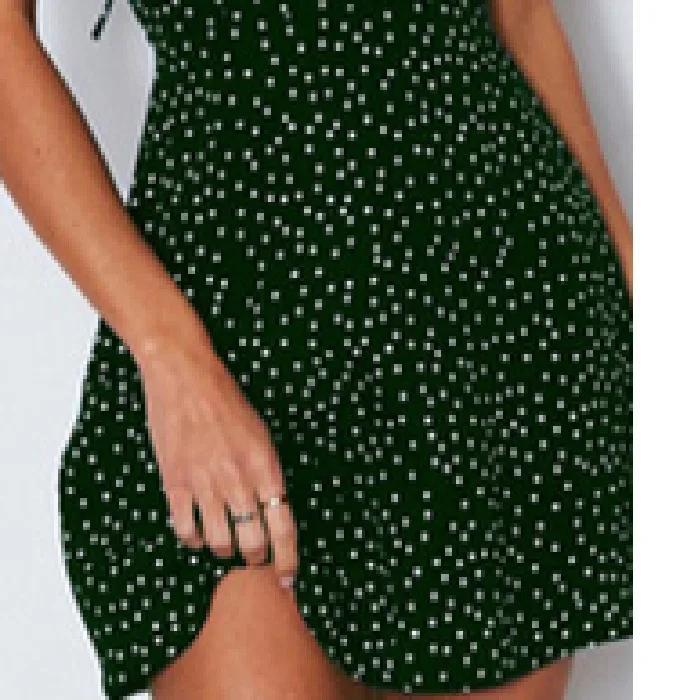 

2021 summer hot style women's dress with polka dot back lace fashion personality