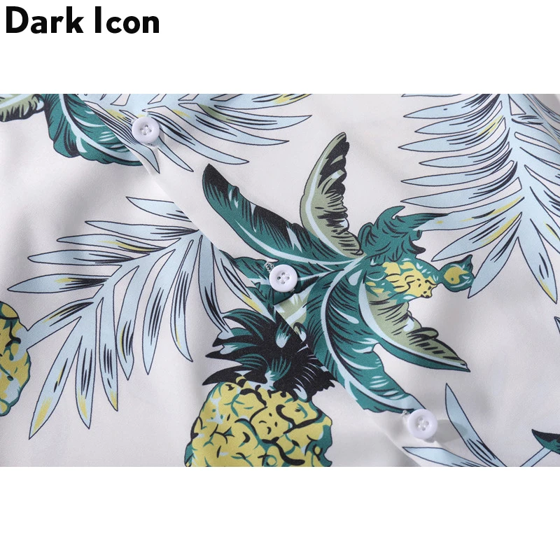 Винтажные Гавайские рубашки Dark Icon 2020 летние пляжные с принтом ананаса мужские