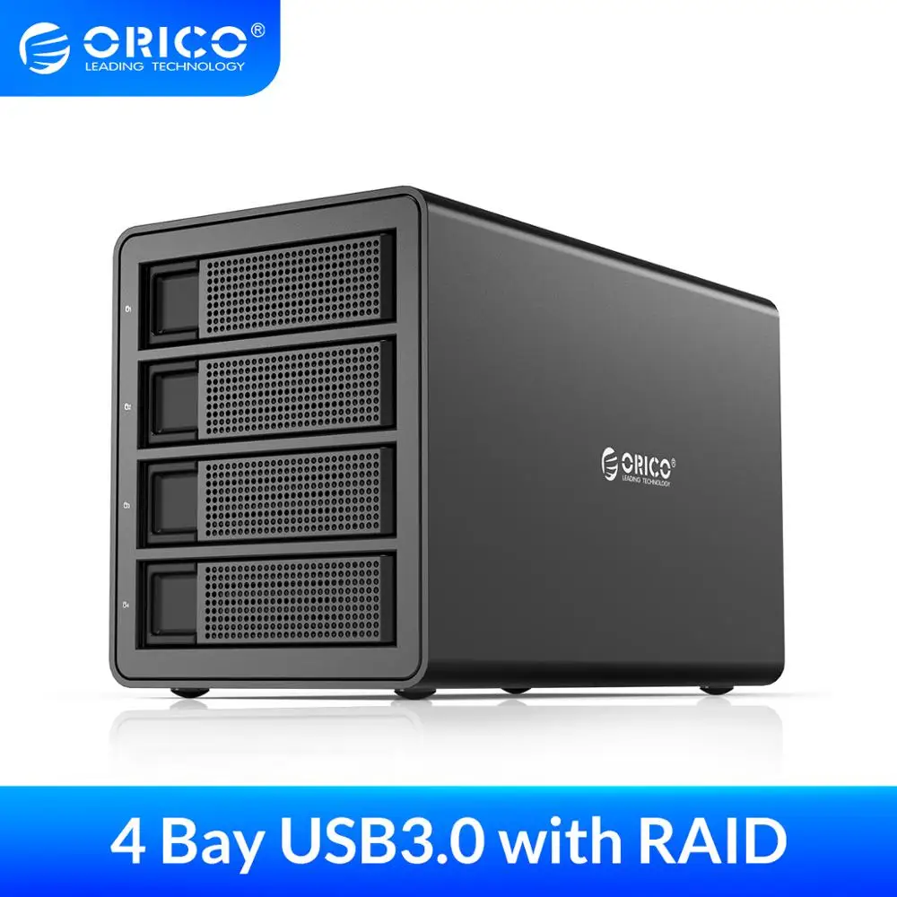 ORICO 3.5'' USB3.0 to SATA HDD Docking Station With RAID Aluminum 4 bay Enclosure 150W Internal Power Adapter Case | Компьютеры и