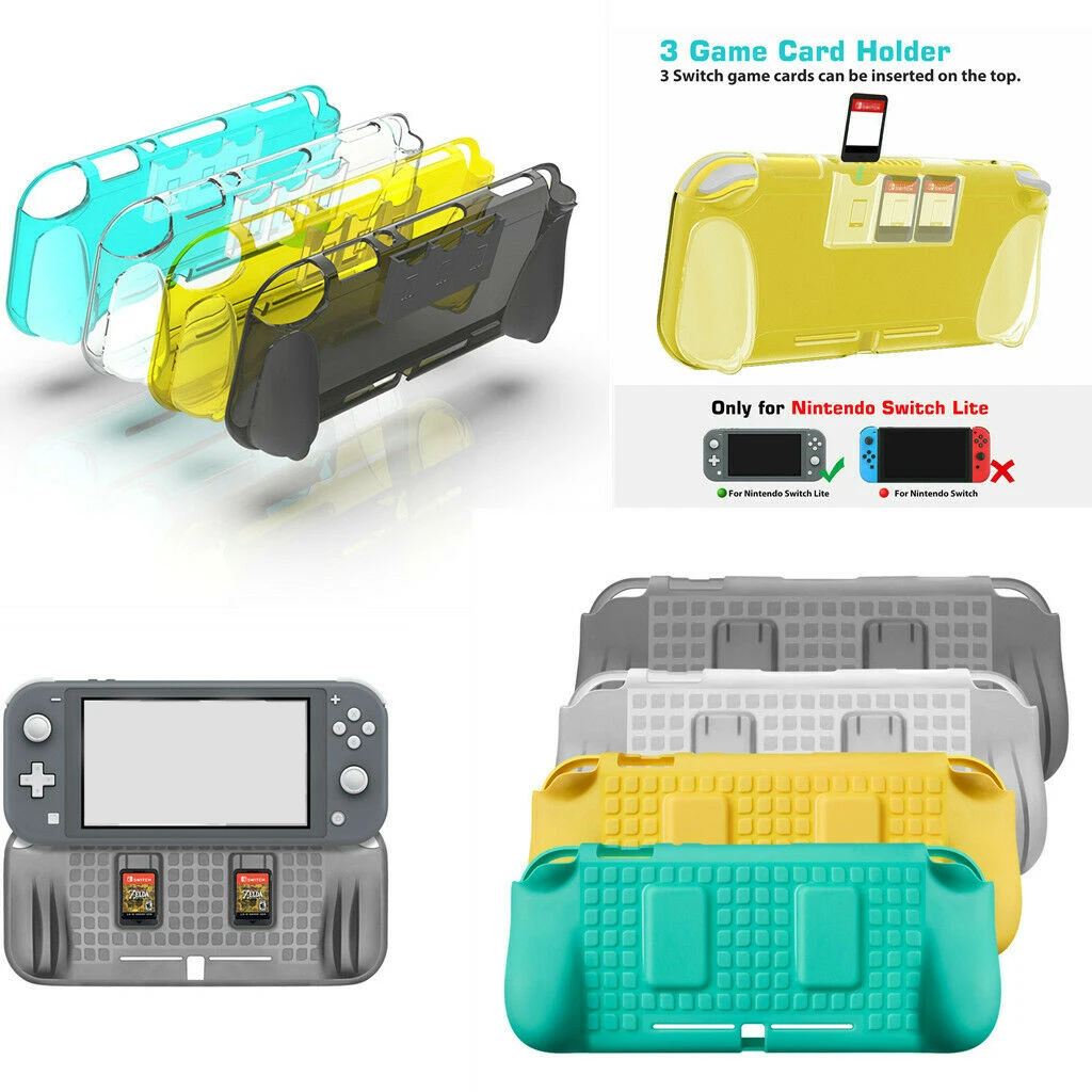 

1Pc TPU Protective Skin Shell Case ShockProof Anti-Scratch Cover Protector +2 Card Slots For Nintendo Switch Lite