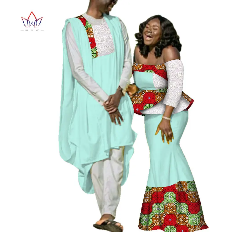 Топ и юбка с Африканским принтом женская кружевная базин богатая традиционная