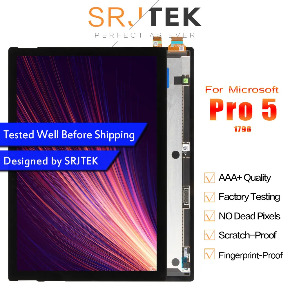 

Srjtek 12.3" for Microsoft Surface Pro 5 1796 LP123WQ1(SP)(A2) LCD Screen Touch Digitizer Display Assembly for Surface Pro 2017