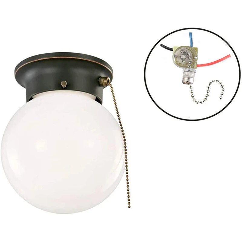 4Pcs 3-Wire Beads Chain Wall Light Fan Ceiling Switch Pull Cord String Set for Universal | Электроника