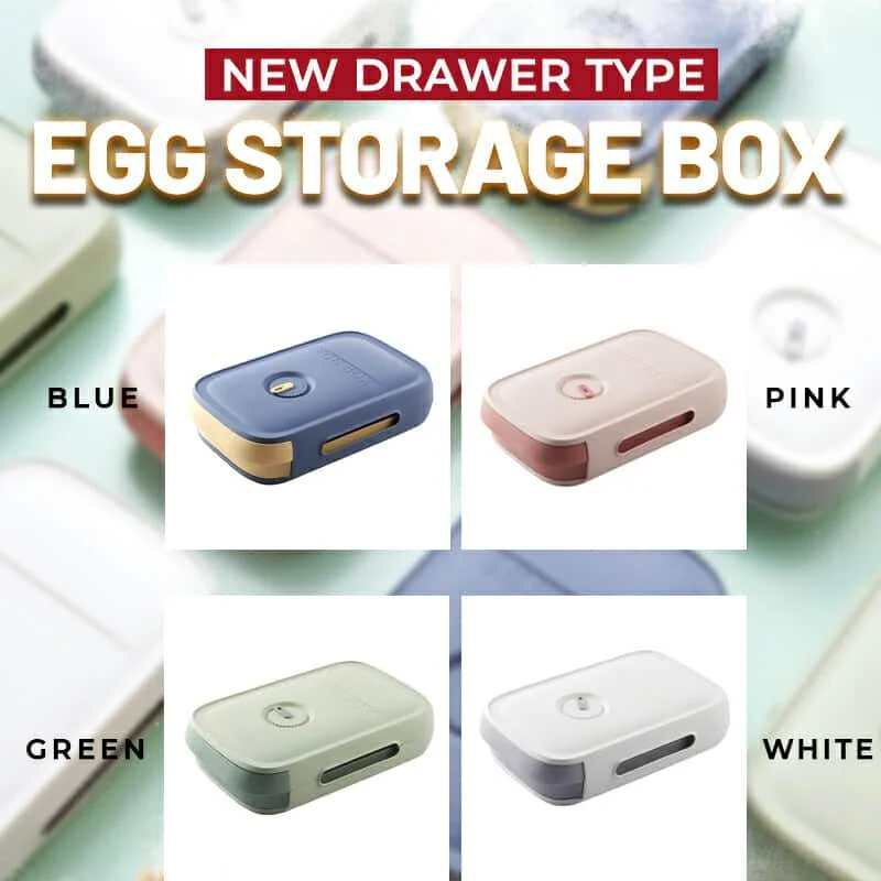 

New Drawer Type Egg Storage Box with Lid Refrigerator Egg Tray Containers Egg Drawer Organization Eggs Holder Dispenser Racks