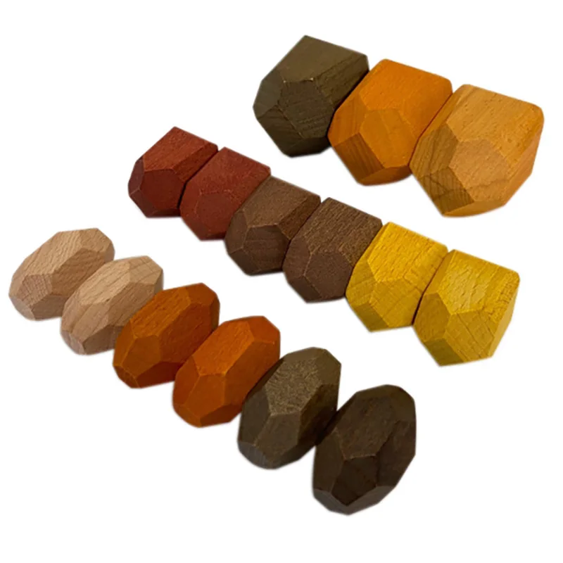 

15 шт. деревянные облицовочный камень для сбалансированного лего для обучения, сборный Красочные Творческие деревянные блоки Строительные ...