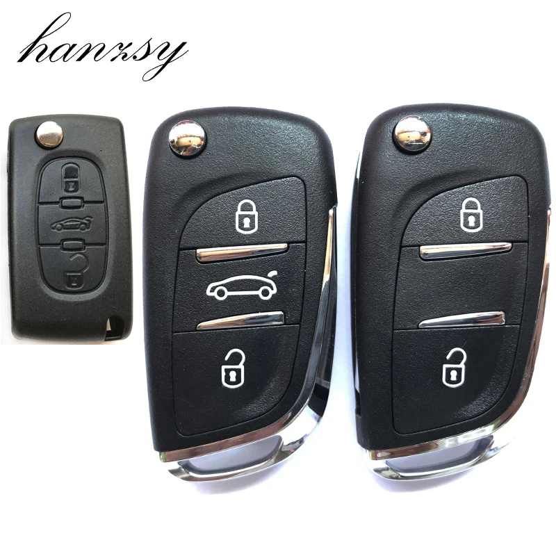 Чехол для автомобильных ключей с 2 3 кнопками Peugeot 207 307 306 407 408 607 модифицированный