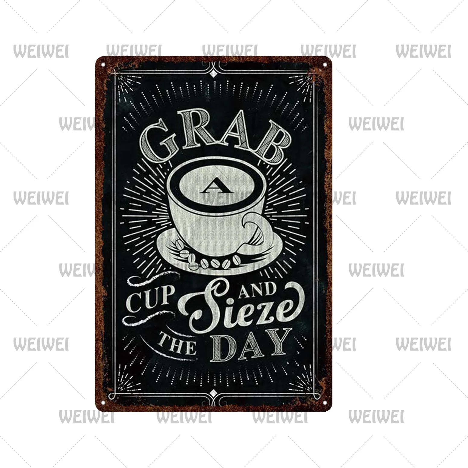 

Black and Letter Metal Decorative Plaque Art Tin Painting Metal Can Hang Decorative Plaque for Home Wall Retro Poster Metal