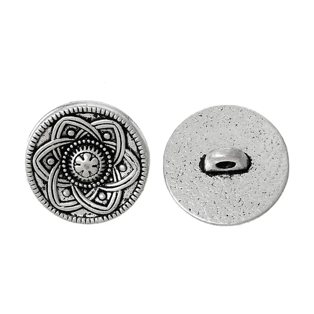 DoreenBeads цинковый сплав Металлические Швейные Кнопки с хвостовиком круглый