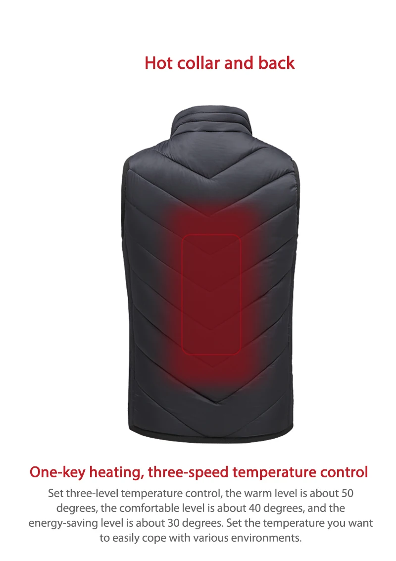 

Children's USB Port Plug-in Charging Treasure Heating Cotton Vest Warm Vest Waterproof Outdoor Clothing For Sports Hiking
