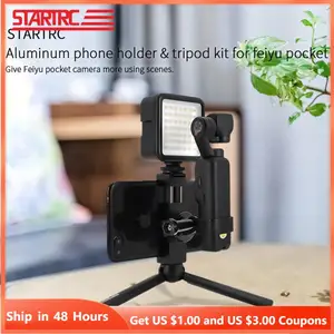 startrc feiyu pocket tripod kit with aluminum phone holder clip expansion accessories for feiyu pocket handheld gimbal camera free global shipping