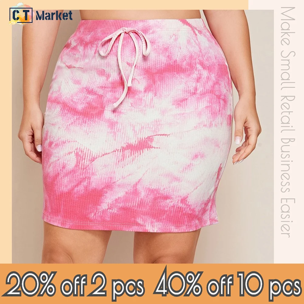 

Plus Size Tie Dye Knitted Tight Skirt Wholesale Women Clothes CT 11978