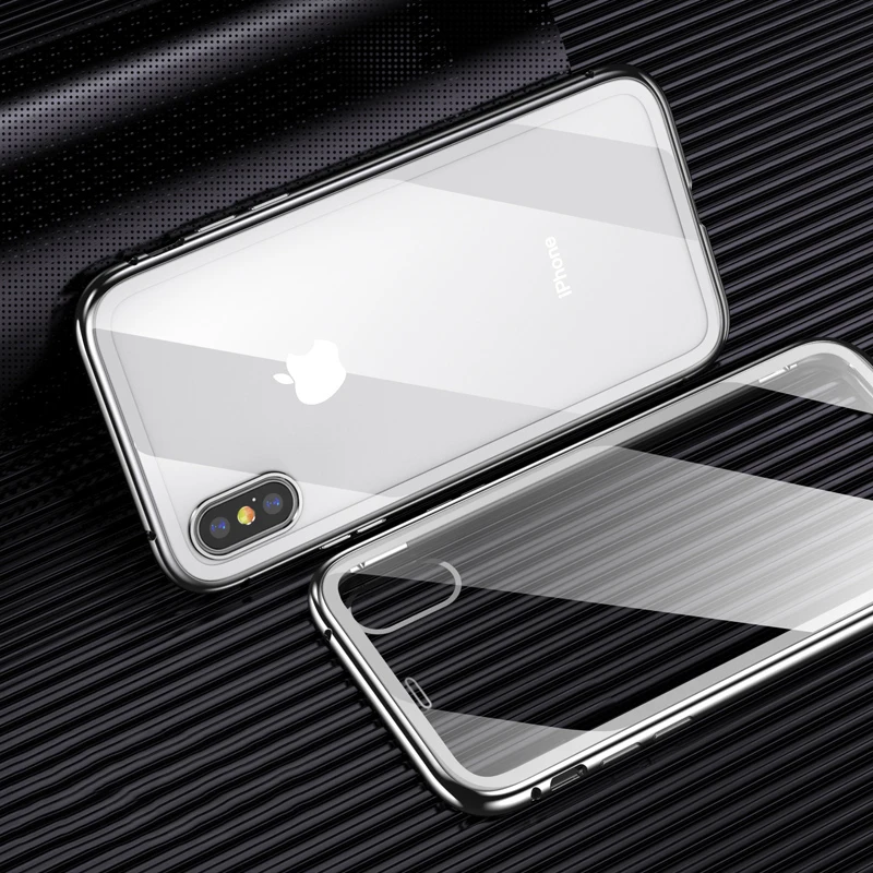Двусторонний стеклянный магнитный металлический чехол для iPhone 11 Pro Max 7 8 Plus XS Max XS X XR 6 6S защитный чехол из закаленного стекла