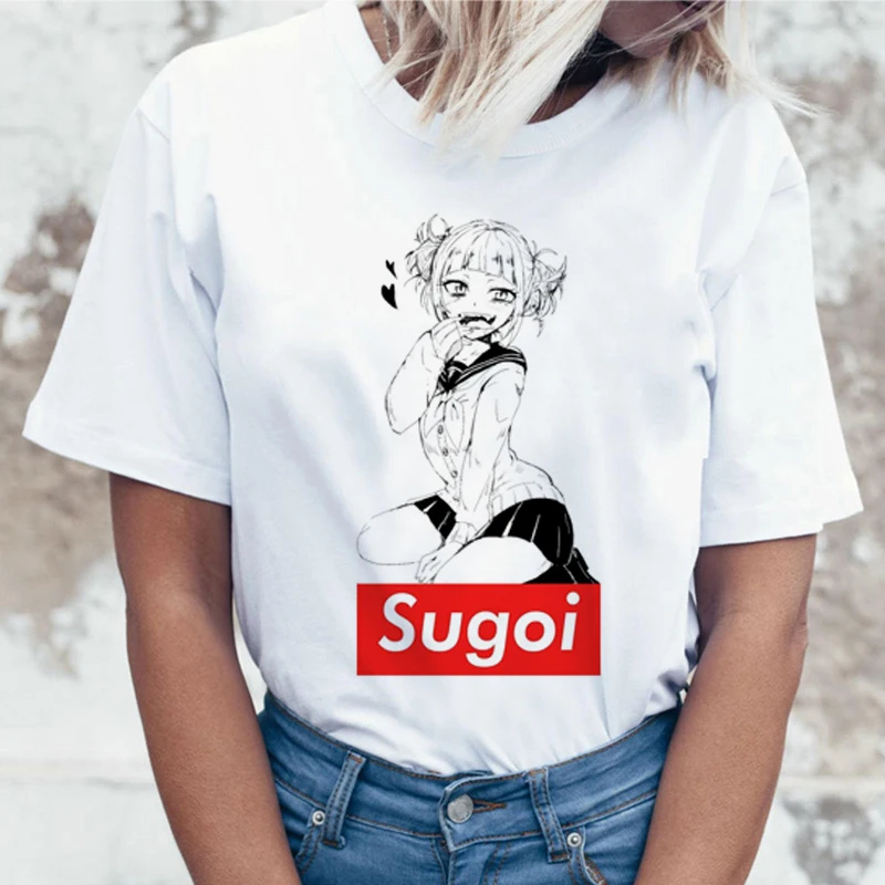 Женская футболка Ahegao с мультяшным принтом в стиле Харадзюку женская боку Нет