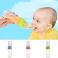 1pc infant baby silicone feeding with spoon feeder food rice cereal bottle 120ml