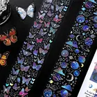 Лента Маскировочная 60 мм, 350 мм, с цветными бабочками, звездами, планетами, наклейка для журнала, декоративная наклейка сделай сам для скрапбукинга, планировщика