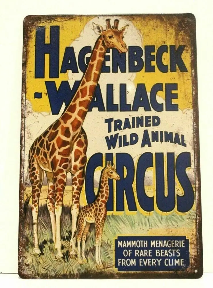 Ретро-постер обученные дикие животные цирковые жестяные знаки металлический