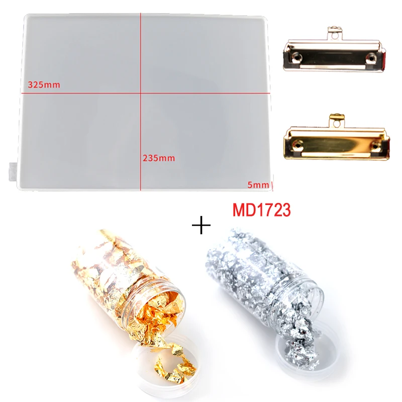 Блестящий полимерная папка доска для рисования силиконовые формы золото Фольга