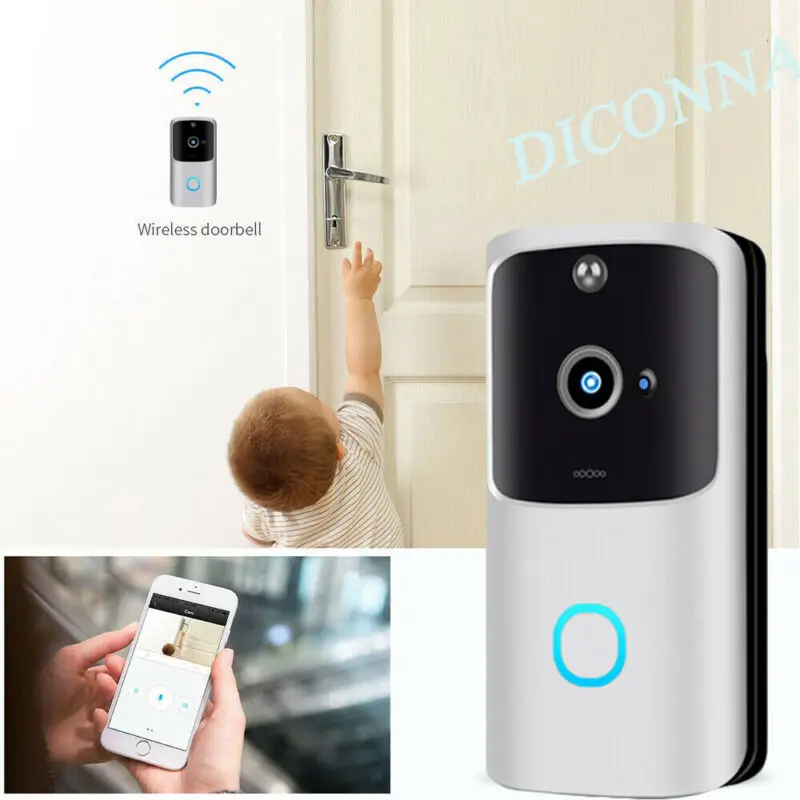 

Smart Video Wireless WiFi Door Bell IR Visual Camera Record Security System Home Security
